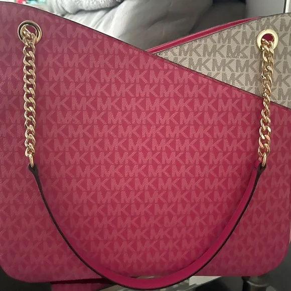 Michael Kors Pink and Tan Women's Bag - Picture 3 of 6
